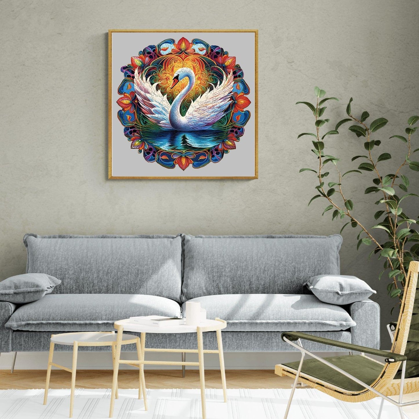 Whimsical Wooden Jigsaw Puzzle-Beautiful Swan 1