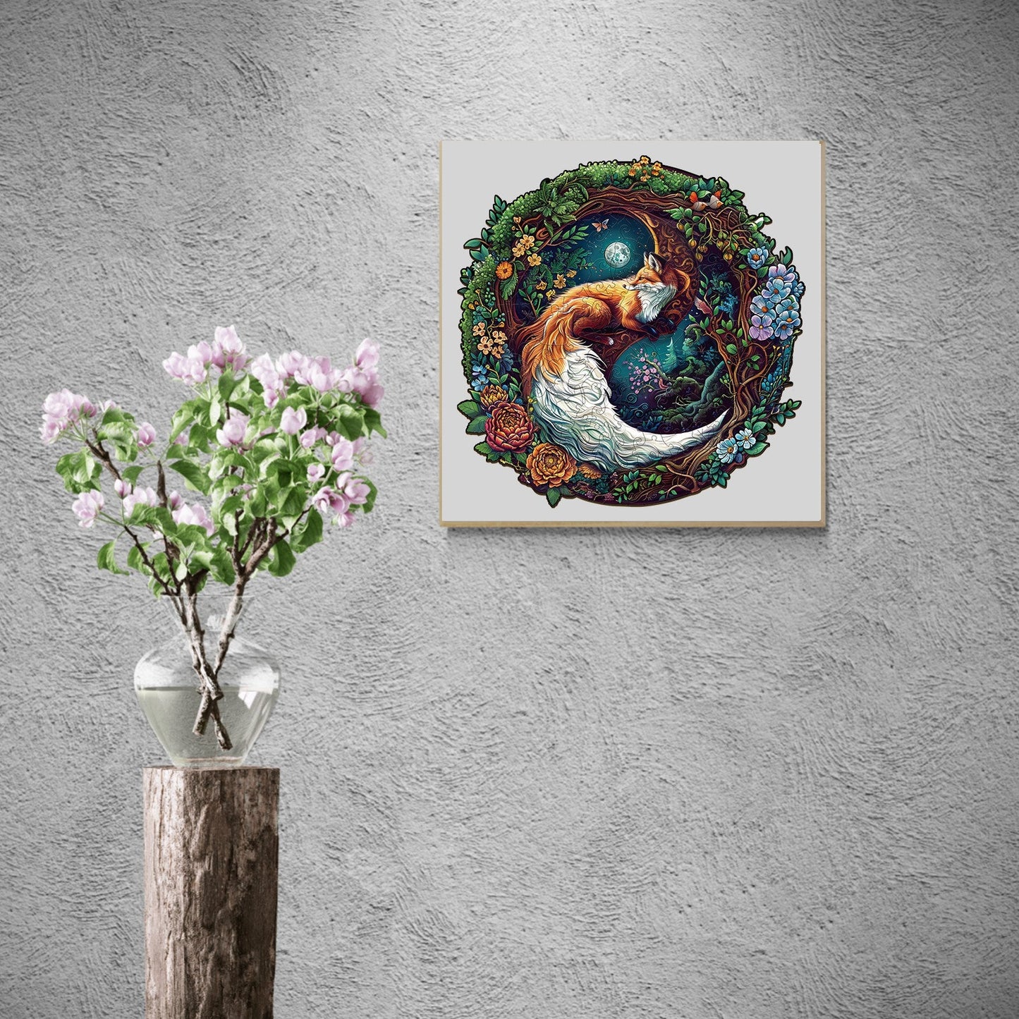 Verspieltes Holzpuzzle-Yin Yang Fuchs-2