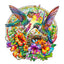 Whimsical Wooden Jigsaw Puzzle- Hummingbird Haven