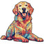 Whimsical Wooden Jigsaw Puzzle - Loyal Golden Retriever - pickApuzzle