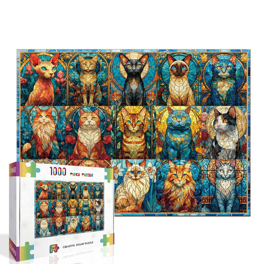 Artistic 1000 - Piece Cardboard Jigsaw Puzzle - Sea Glass Cat - KAAYEE Puzzle