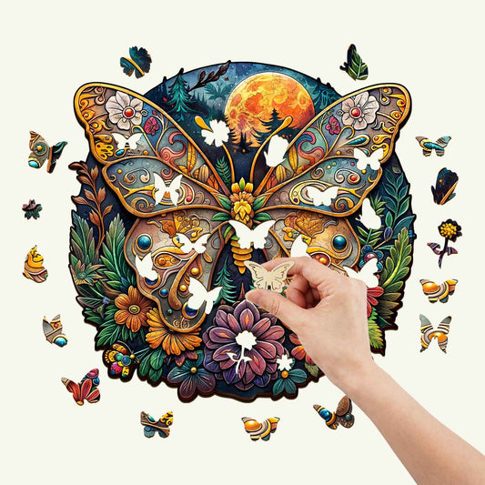 Whimsical Wooden Jigsaw Puzzle- Ancient butterfly-1