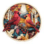 Whimsical Wooden Jigsaw Puzzle-Autumn Cardinal