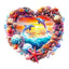 Whimsical Wooden Jigsaw Puzzle-Coral and Dolphin
