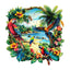 Casse-tête en bois fantaisie - perroquet tropical