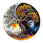 Whimsical Wooden Jigsaw Puzzle- sun and moon tree of life