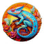 Whimsical Wooden Jigsaw Puzzle-Unique Chameleon