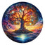 Whimsical Wooden Jigsaw Puzzle-Starry Night Tree of Life
