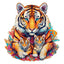 Whimsical Wooden Jigsaw Puzzle-Tiger Family
