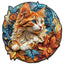 Whimsical Wooden Jigsaw Puzzle -Curious Kitten