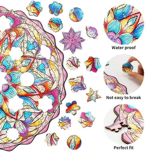 Whimsical Wooden Jigsaw Puzzle- Datura Flower