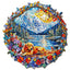 Whimsical Wooden Jigsaw Puzzle-Dog and Snow Mountain