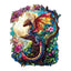 Whimsical Wooden Jigsaw Puzzle-dragon in moonlight