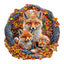 Whimsical Wooden Jigsaw Puzzle-Parent-child fox