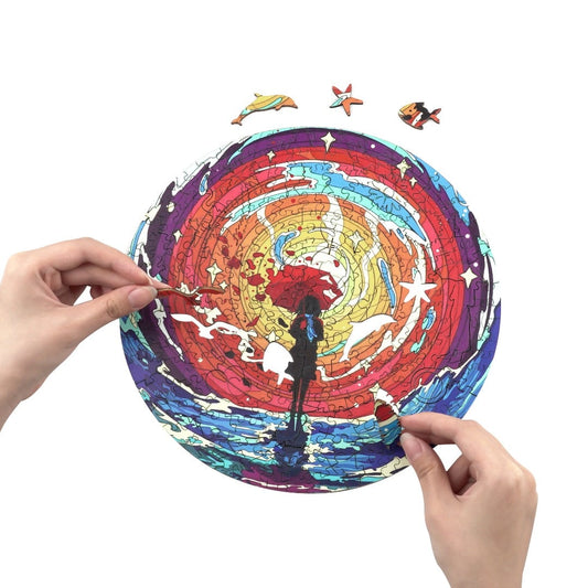 Whimsical Wooden Jigsaw Puzzle-PSYCHEDELIC GIRL