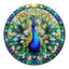 Whimsical Wooden Jigsaw Puzzle-stained glass peacock