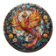 Whimsical Wooden Jigsaw Puzzle-Stained Glass Phoenix