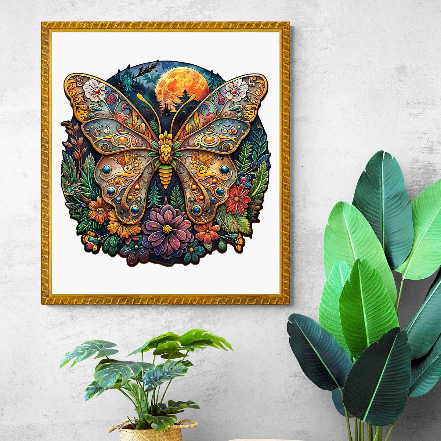 Launiges Holzpuzzle - Antiker Schmetterling-1