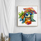 Whimsical Wooden Jigsaw Puzzle-  beach turtle
