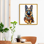 Whimsical Wooden Jigsaw Puzzle-German Shepherd