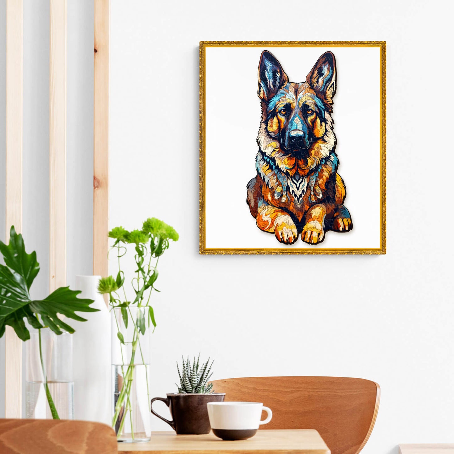 Whimsical Wooden Jigsaw Puzzle-German Shepherd