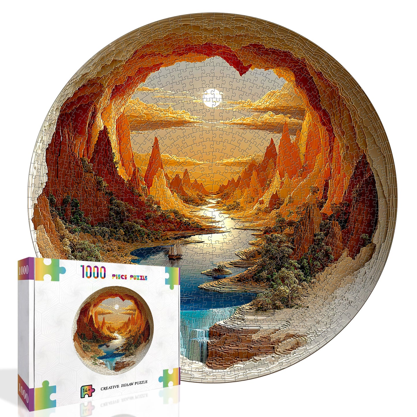 The Sunlit Hollow 1000-Piece Cardboard Jigsaw Puzzle
