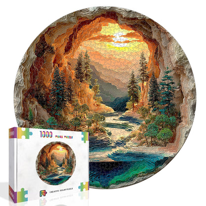 Sunlit Hidden Valley 1000-Piece Cardboard Jigsaw Puzzle