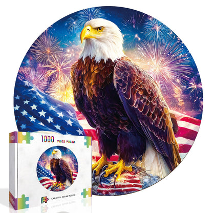 Bald Eagle Flag 1000-Piece Cardboard Jigsaw Puzzle