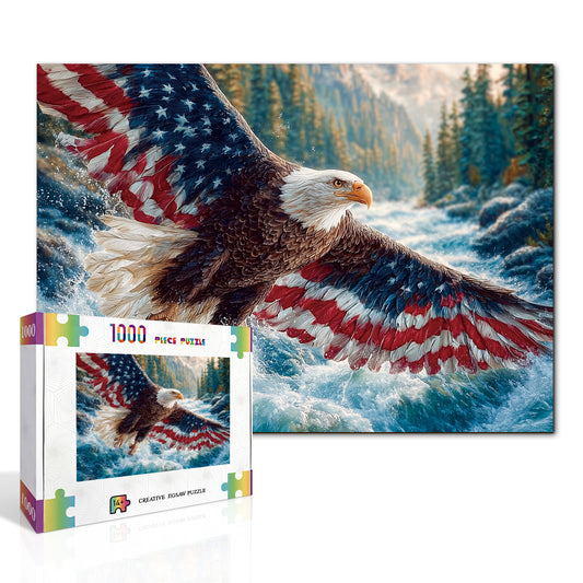Flag Bald Eagle 1 - 1000-Piece Cardboard Jigsaw Puzzle