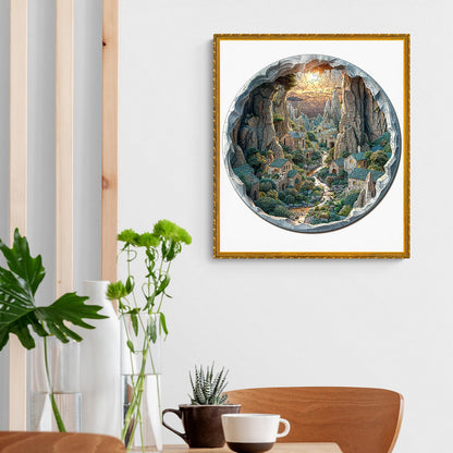 Verschlungenes Holzpuzzle - 3D-Ansicht „Inside The Cave-2“