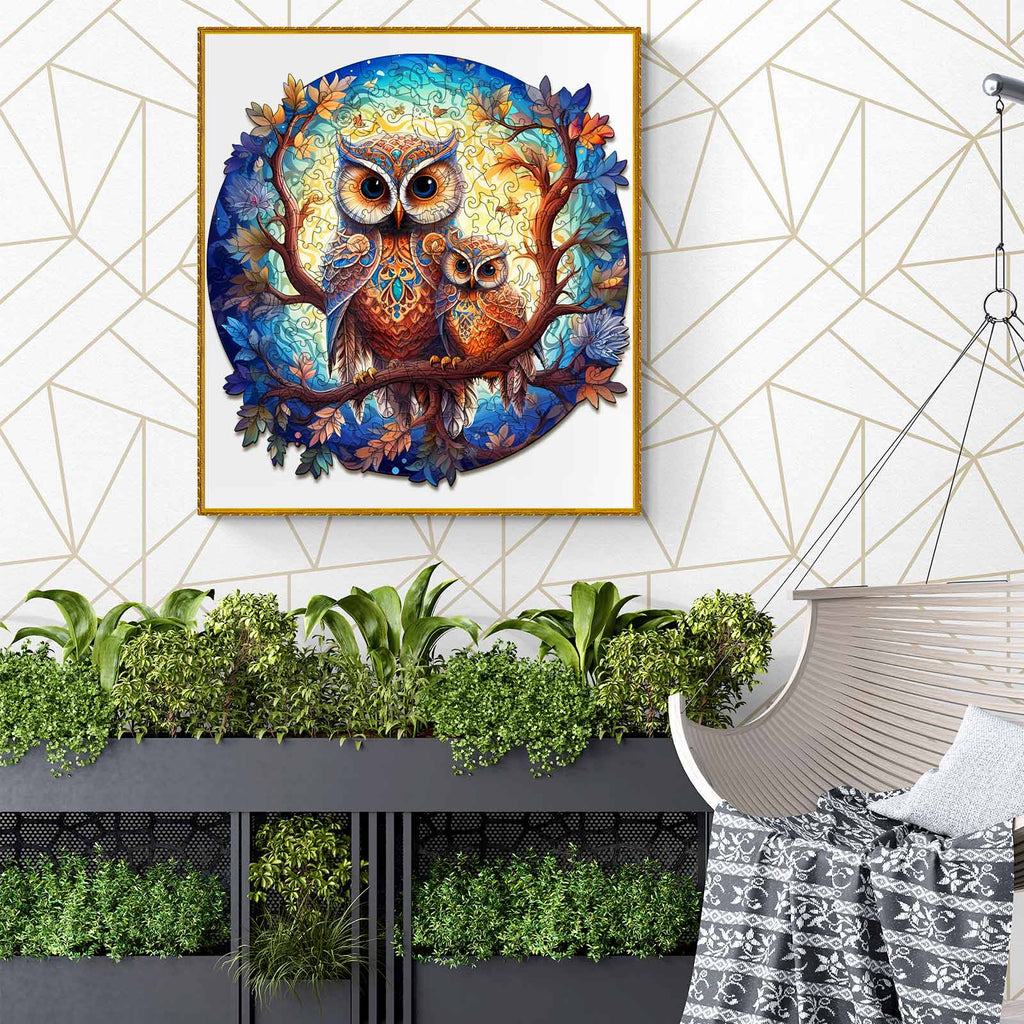 Whimsical Wooden Jigsaw Puzzle- Owl Family 2
