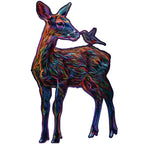 Whimsical Wooden Jigsaw Puzzle- Colorful Deer