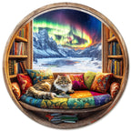 Whimsical Wooden Jigsaw Puzzle-Cat and Bookstore