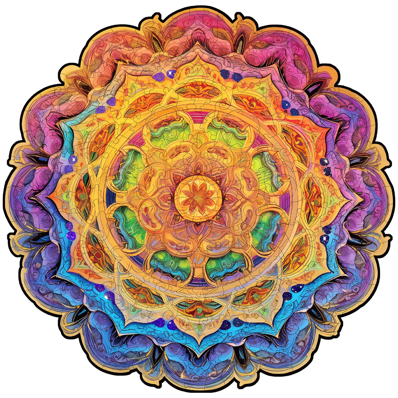 Whimsical Wooden Jigsaw Puzzle- Mandala Main image