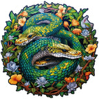 Whimsical Wooden Jigsaw Puzzle- The Snake Family