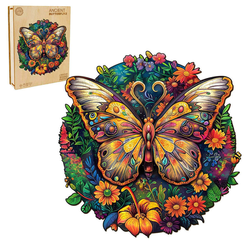Whimsical Wooden Jigsaw Puzzle- Ancient butterfly 2