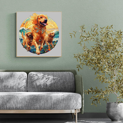 Launiges Holzpuzzle – Strand Golden Family