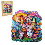 Whimsical Wooden Jigsaw Puzzle- Mouse family