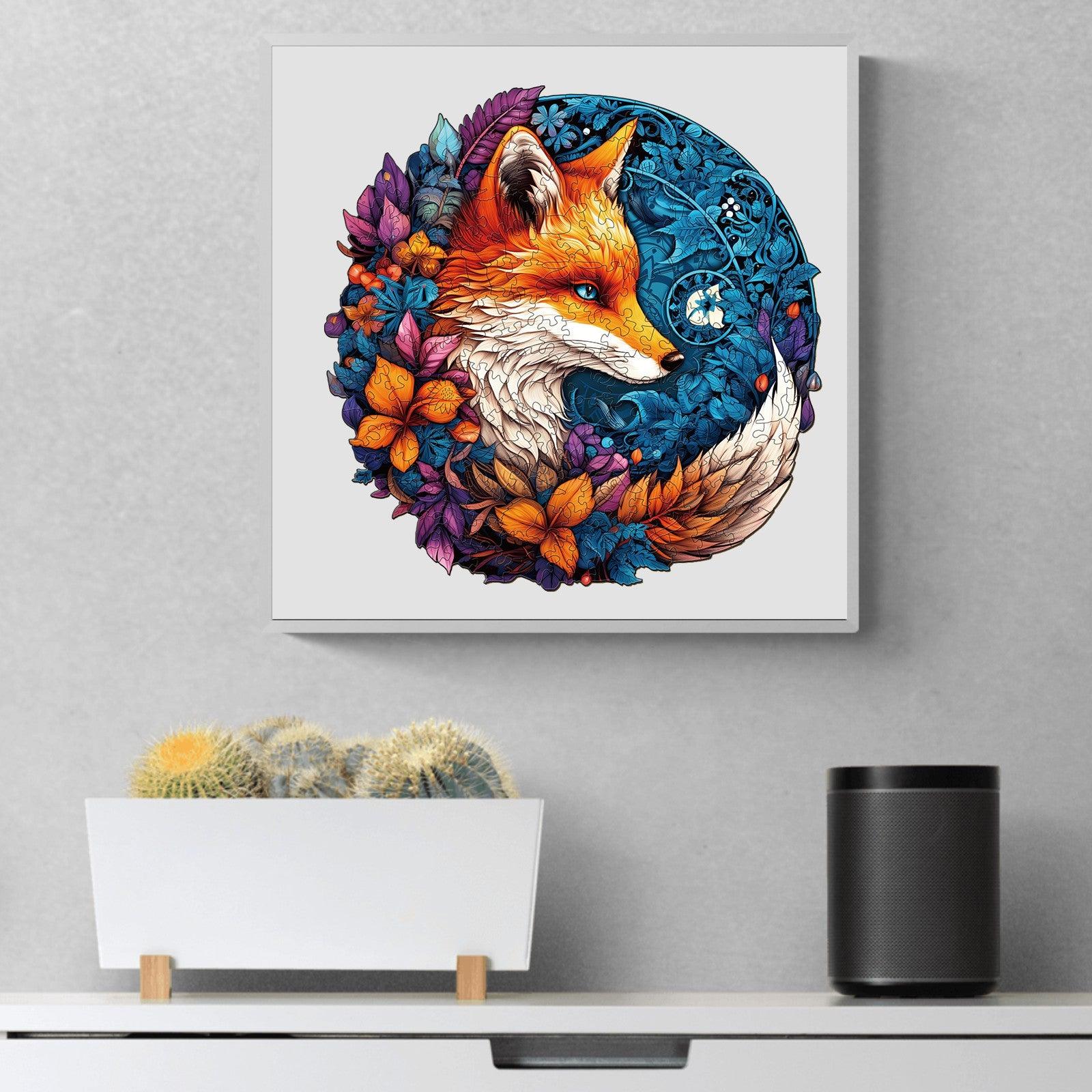 Whimsical Wooden Jigsaw Puzzle-Mysterious Fox