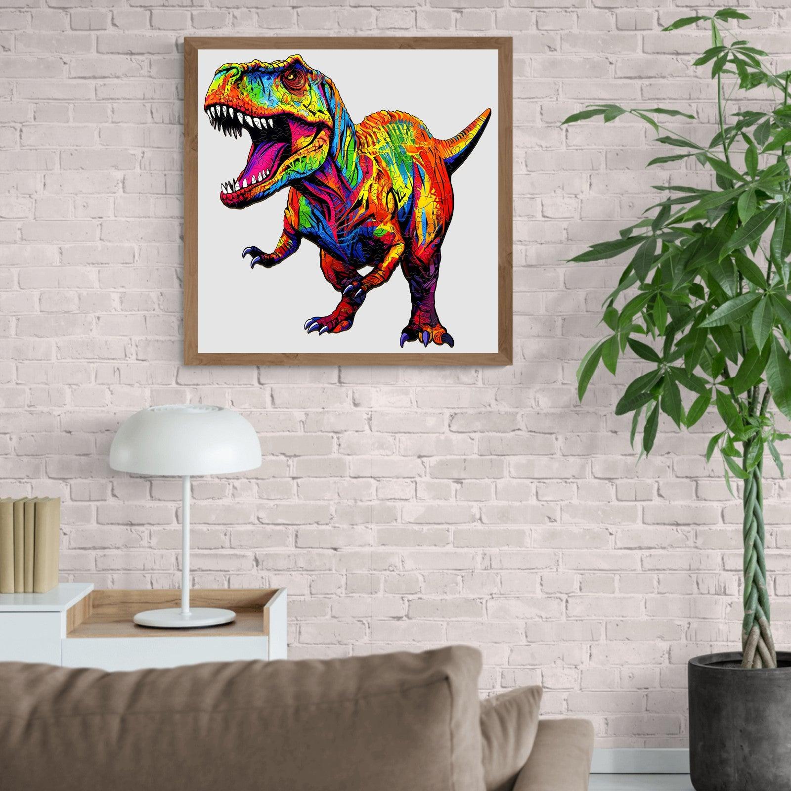 Whimsical Wooden Jigsaw Puzzle- Roaring Tyrannosaurus