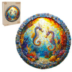Engaging Wooden Jigsaw Puzzle- Seahorses in Harmony