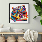 Whimsical Wooden Jigsaw Puzzle- Dog Band