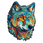 Whimsical Wooden Jigsaw Puzzle-Fearless Wolf
