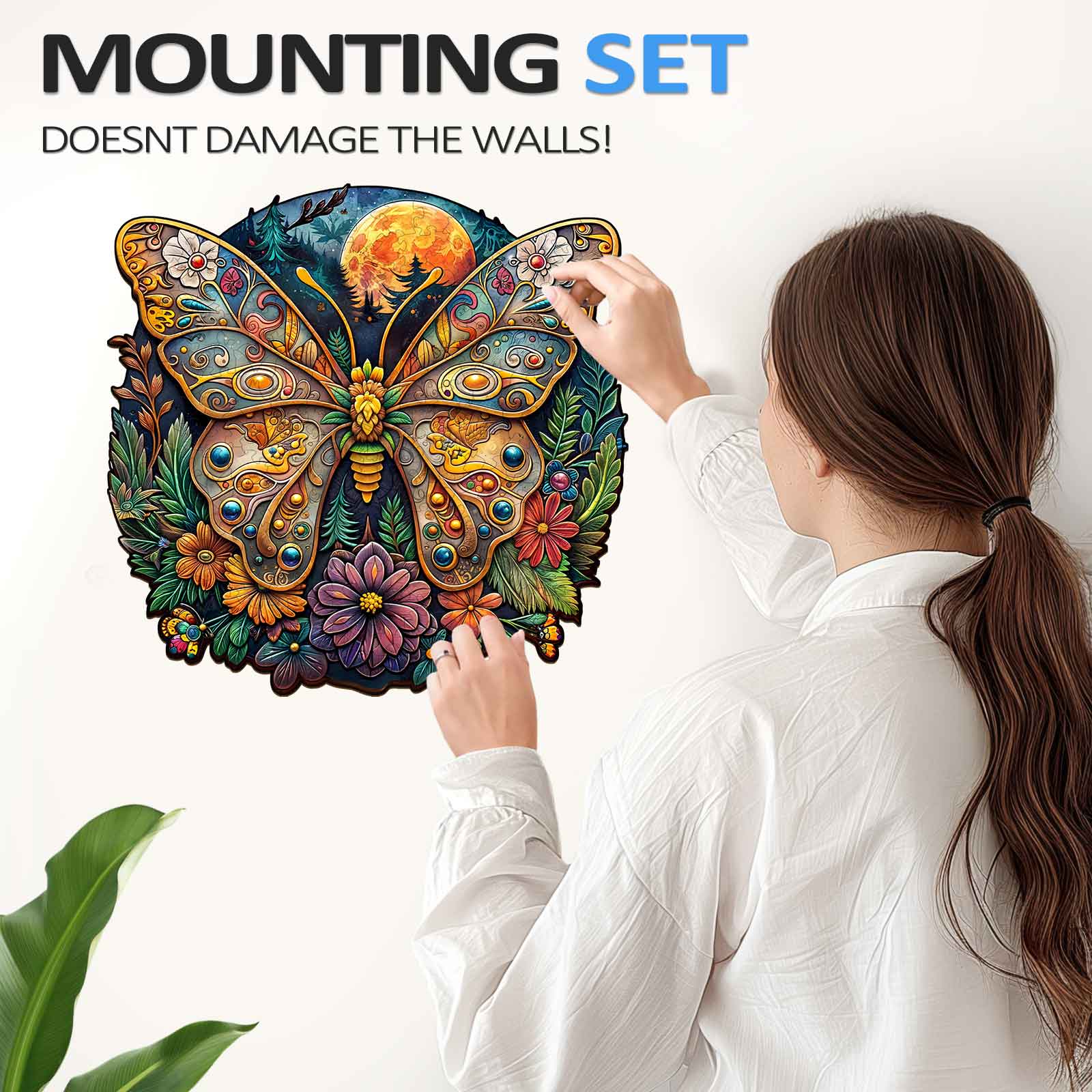 Whimsical Wooden Jigsaw Puzzle- Ancient butterfly-1