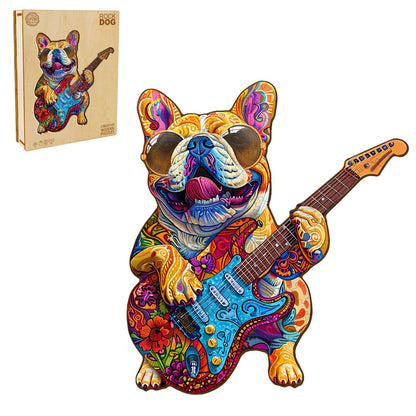 Ausgefallenes Holzpuzzle – Rock Dog