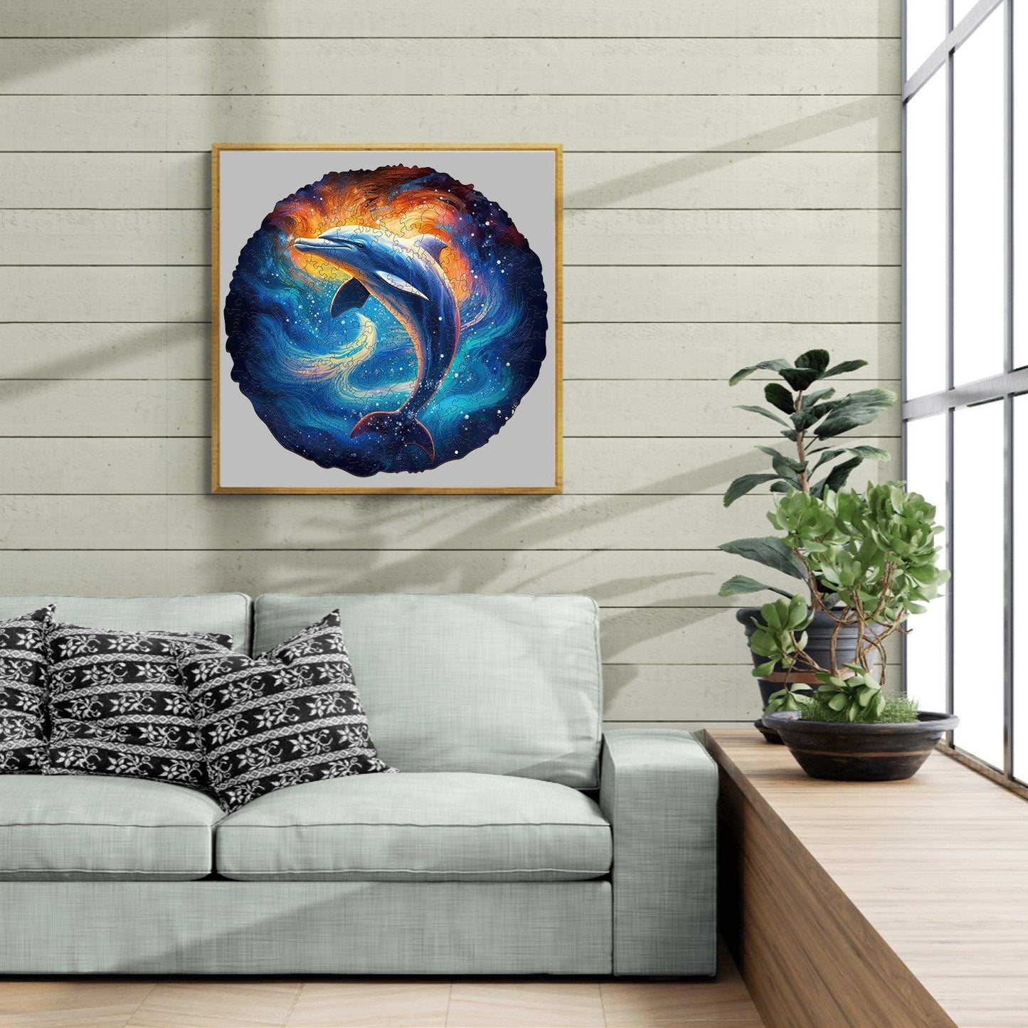 Whimsical Wooden Jigsaw Puzzle-Dream Dolphin