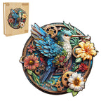 Whimsical Wooden Jigsaw Puzzle- Graceful hummingbird-1