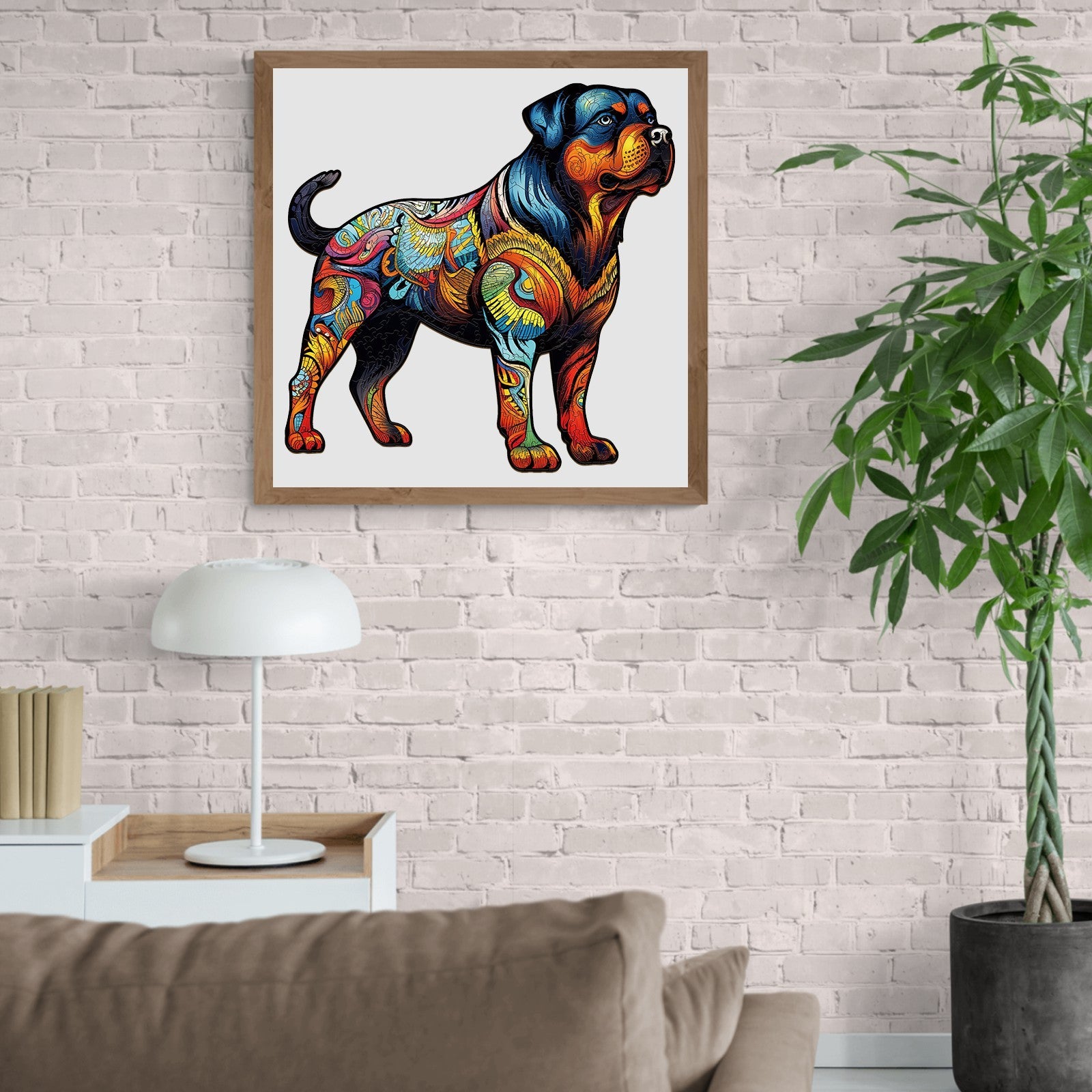 Whimsical Wooden Jigsaw Puzzle- Rottweiler 1