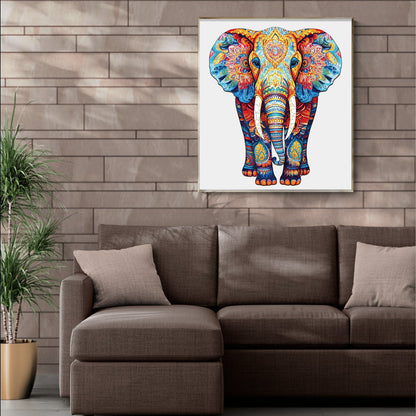 Ausgefallenes Holz-Puzzle – Oranger Elefant