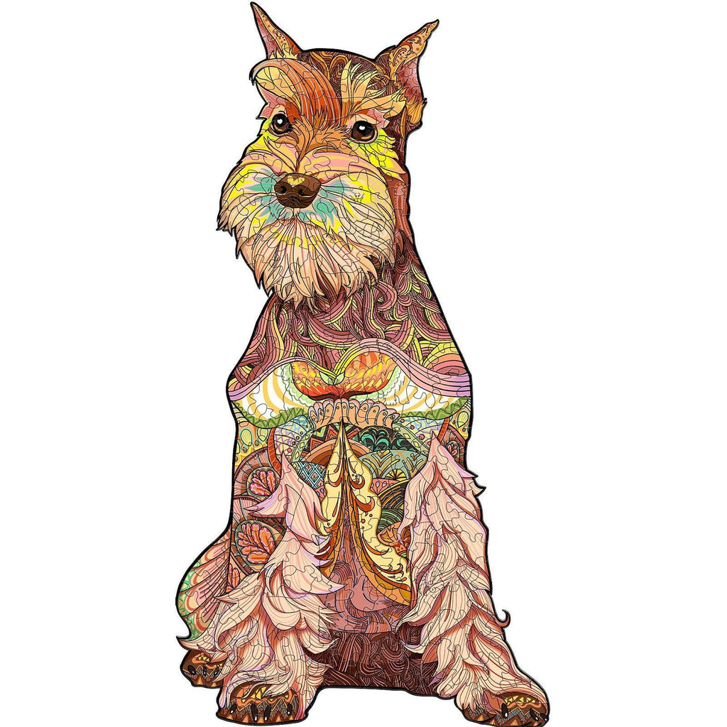 Whimsical Wooden Jigsaw Puzzle- Schnauzer